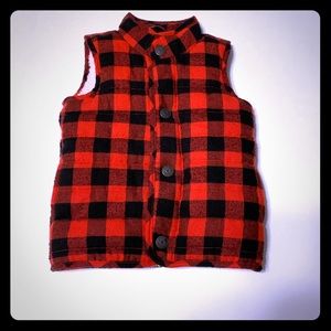 Buffalo check vest, toddler medium (24M-2/3T)